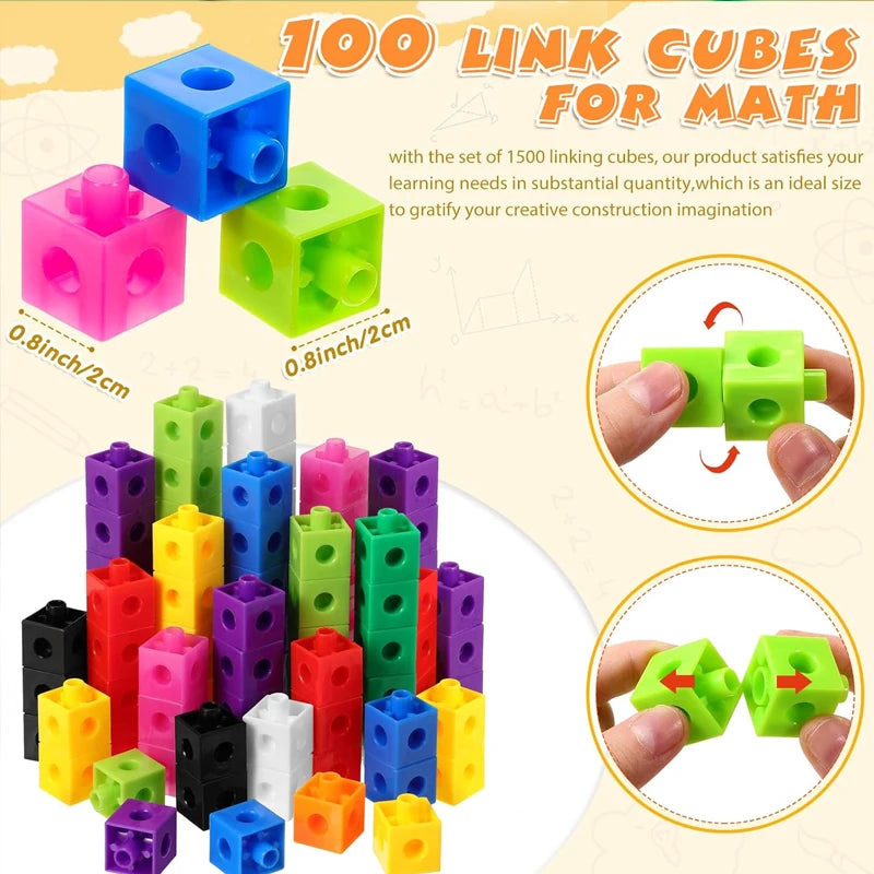 100pcs Connected Cube Toys For Counting