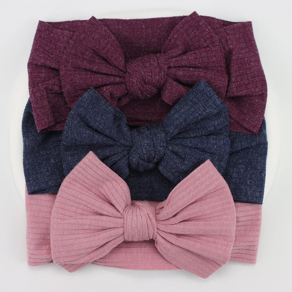 3Pcs/Lot Knit Baby Headband Bow