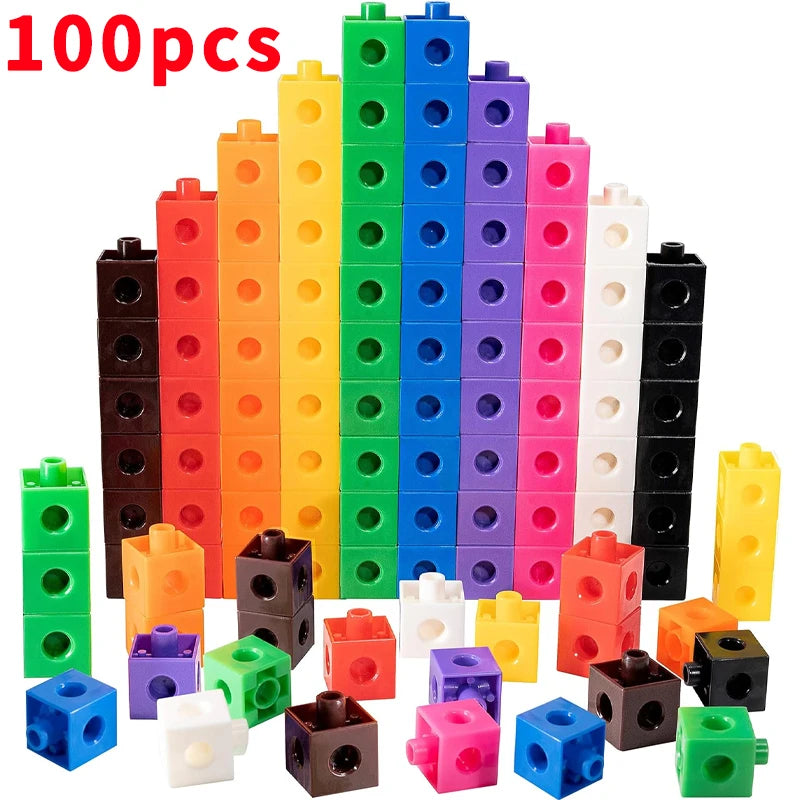 100pcs Connected Cube Toys For Counting