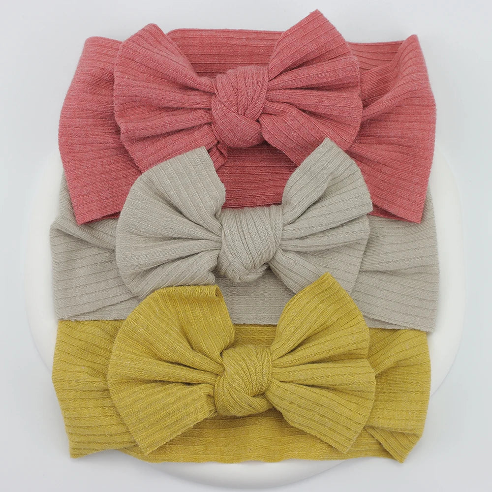 3Pcs/Lot Knit Baby Headband Bow