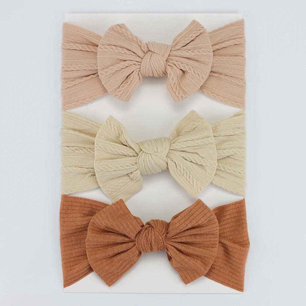 3Pcs/Lot Knit Baby Headband Bow