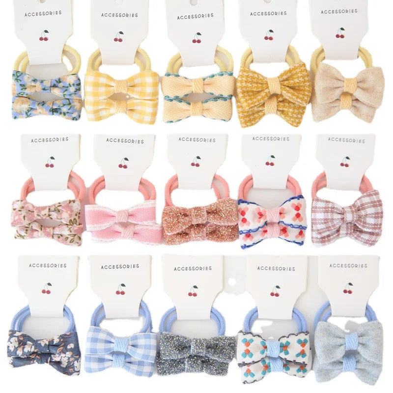 Baby Hair Band Girls Ties Bows Elastic Rubber Band Scrunchies Elastique Cheveux Fille Haar Kids Hair Accessories For Children