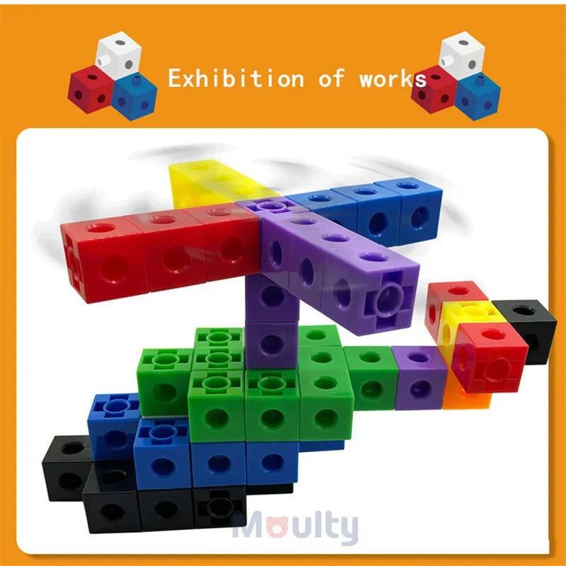 100pcs Connected Cube Toys For Counting