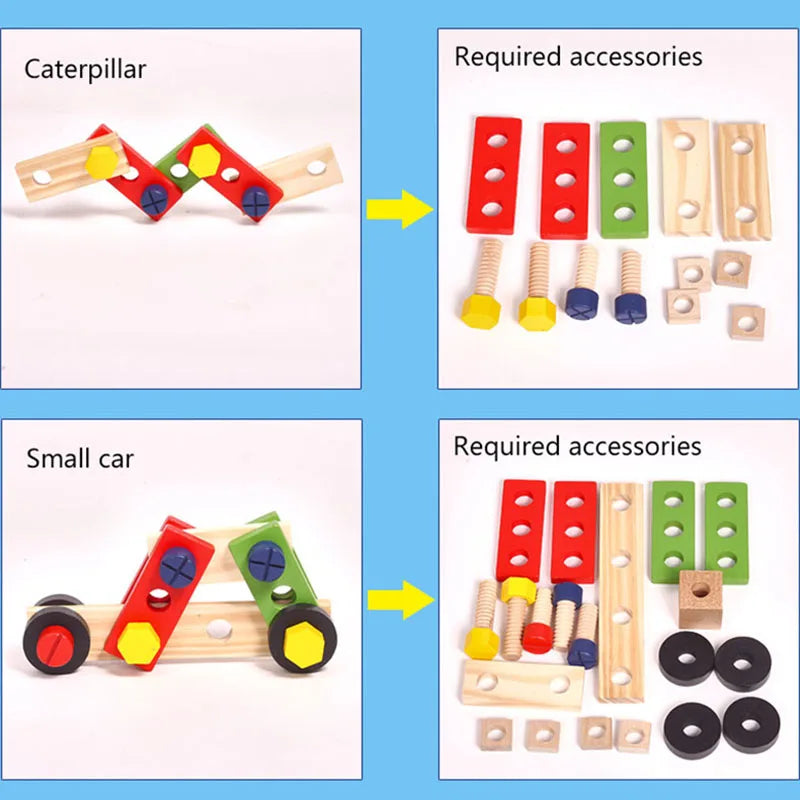 Plastic Wooden Toolbox Play Set