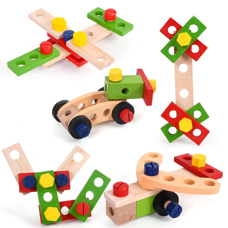 Plastic Wooden Toolbox Play Set