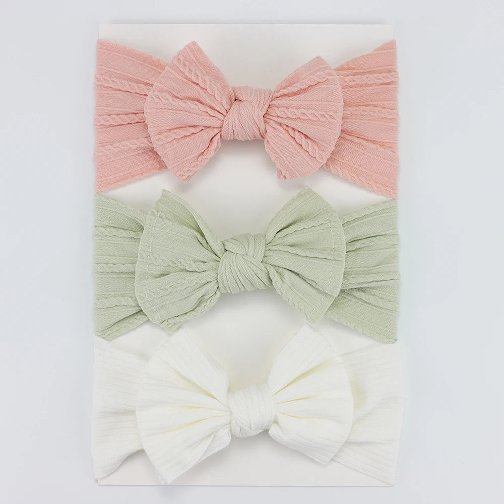 3Pcs/Lot Knit Baby Headband Bow