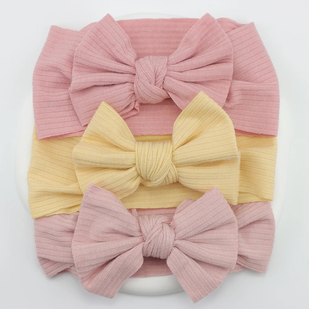 3Pcs/Lot Knit Baby Headband Bow