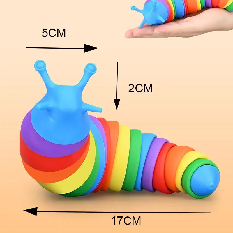 18cm 3D Colorful Slug Decompression Toy