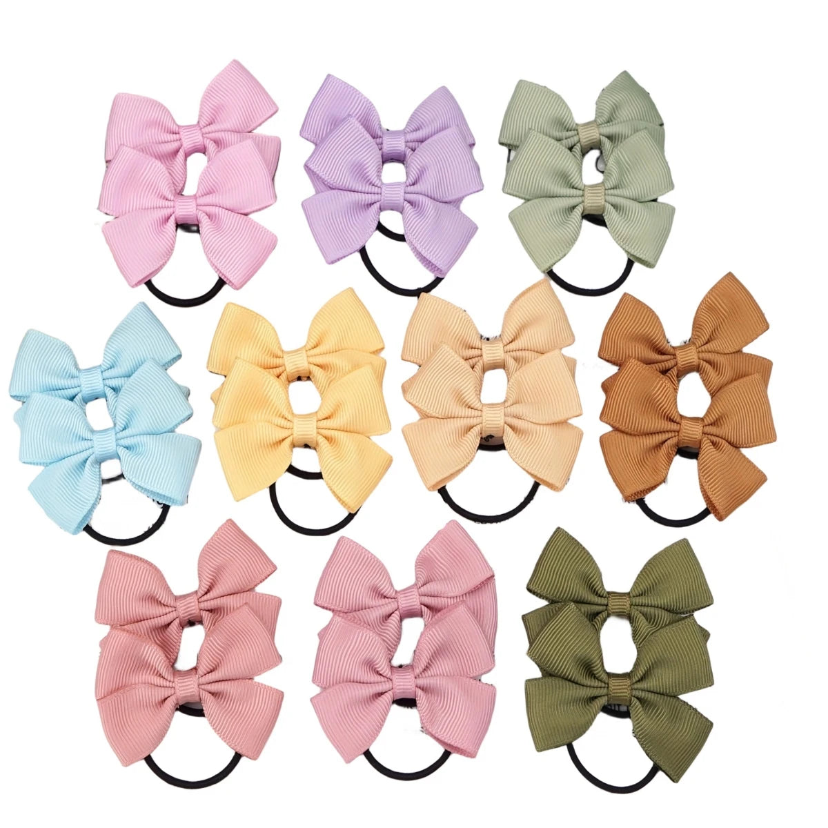 20/40/50 Pcs 2" Grosgrain Ribbon Pigtail Hair Bows