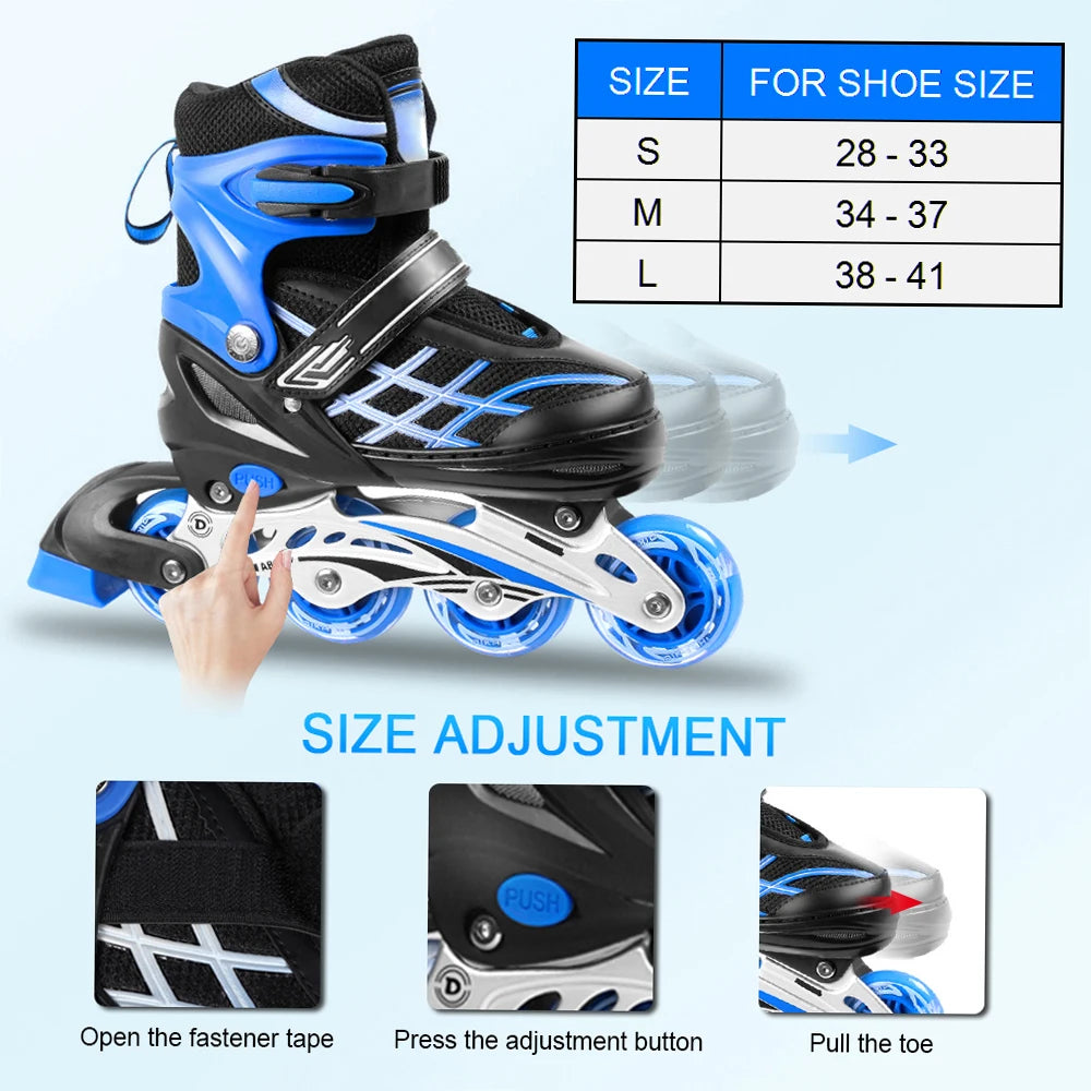 Adjustable Size Inline Skates Shoes For Kids