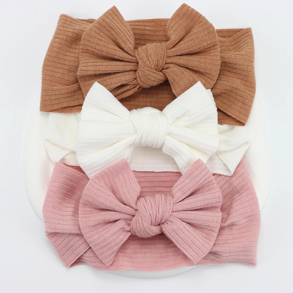 3Pcs/Lot Knit Baby Headband Bow