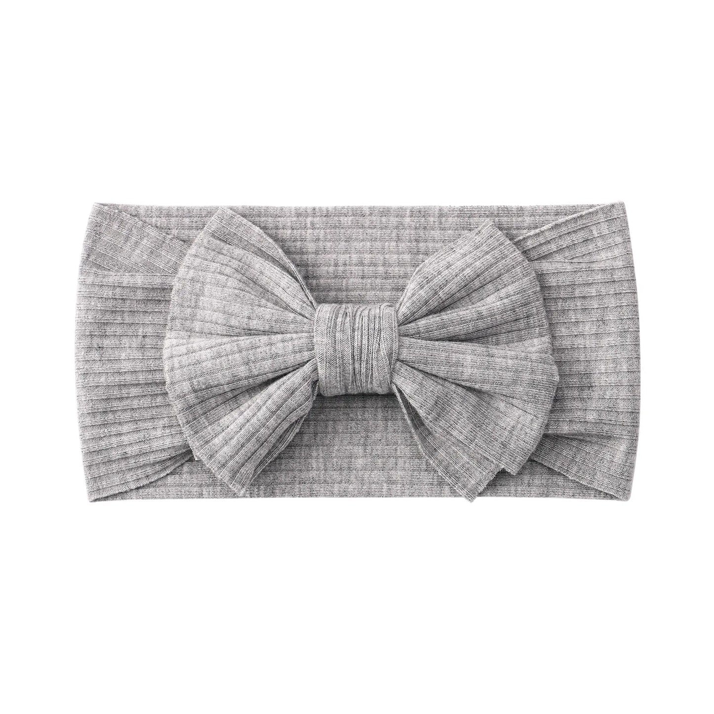 Knit Baby Headbands Rib Bow Elastic